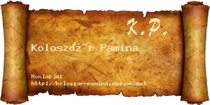 Koloszár Pamina névjegykártya